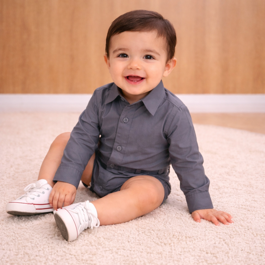 Body Social infantil Manga Longa Batizado Varias cores