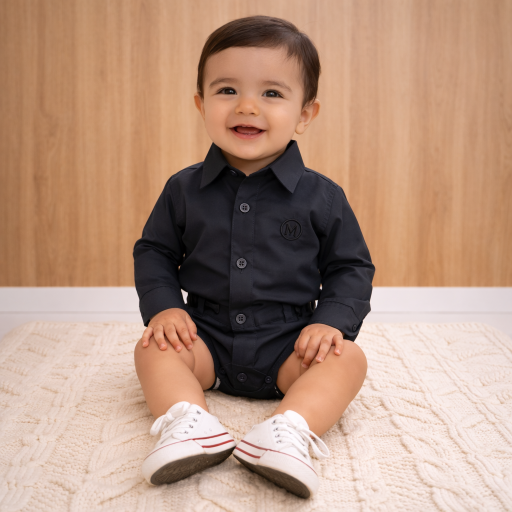 Body Social infantil Manga Longa Batizado Varias cores