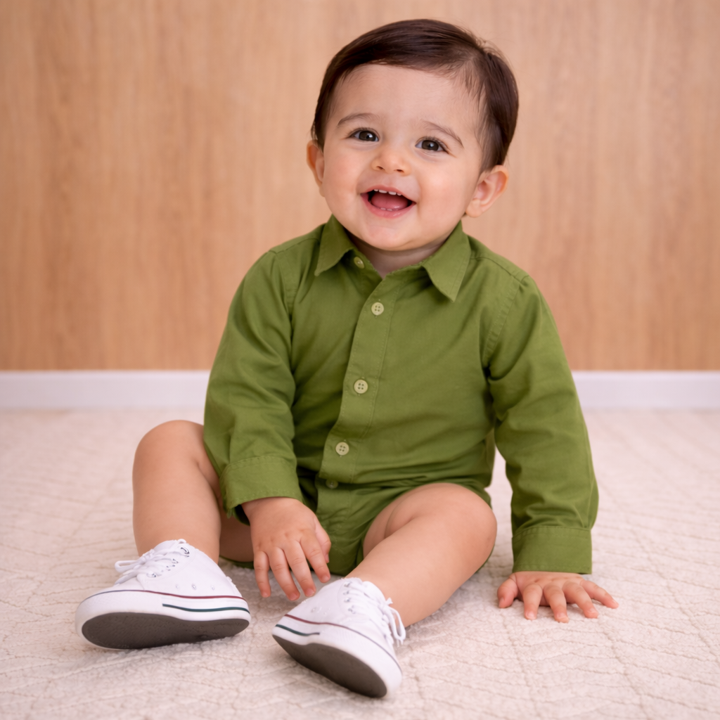 Camisa Social Infantil Algodão Manga Longa / Body Bebê