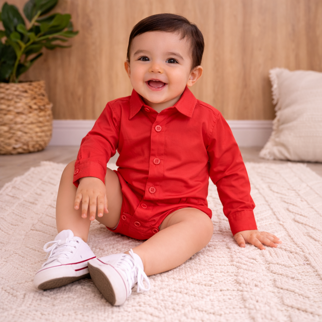 Body Social infantil Manga Longa Batizado Varias cores