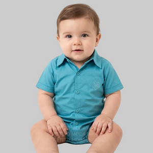 Body algodão Infantil Bebê Menino Manga Curta 0 a 10 meses