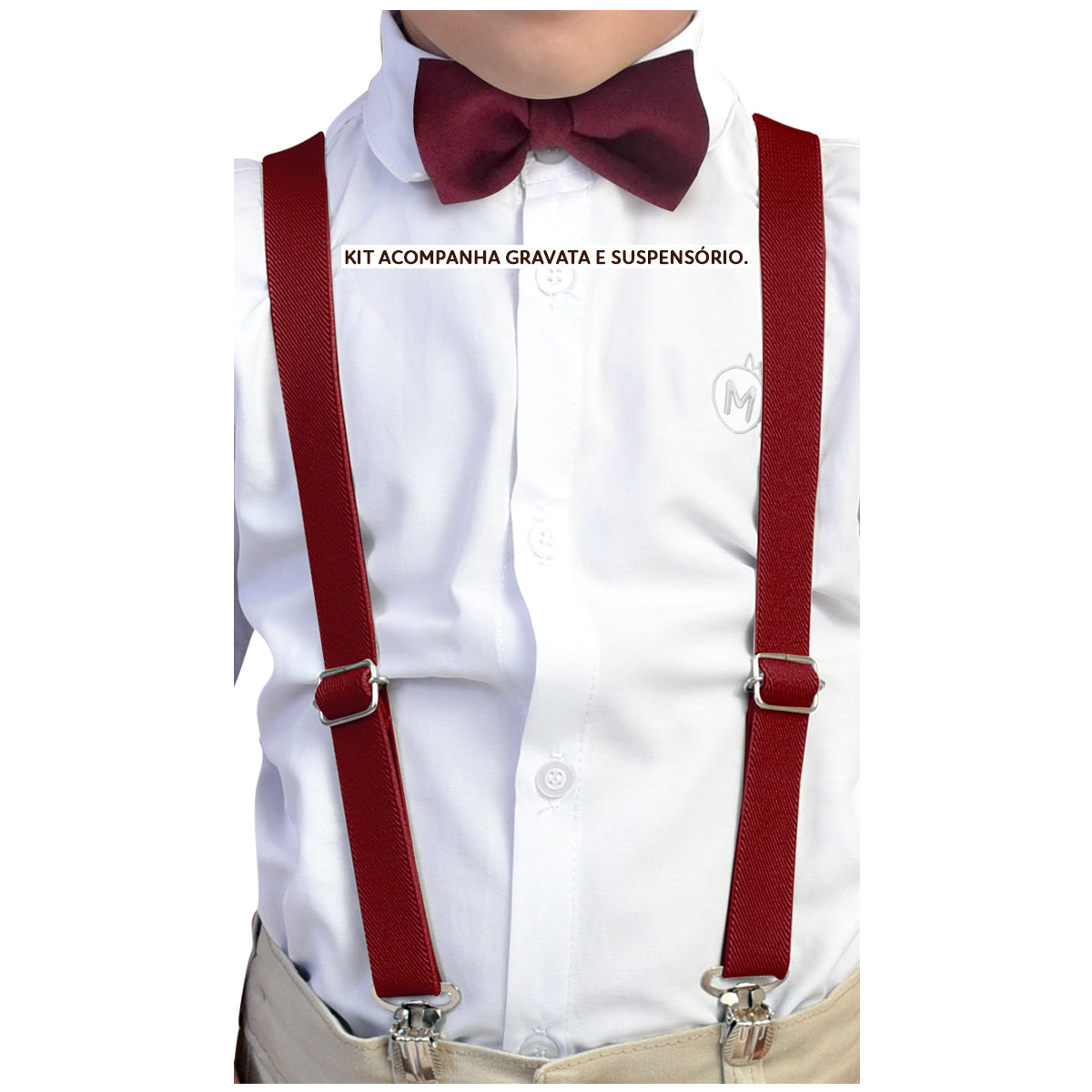 Kit Gravata Borboleta e Suspensório - INFANTIL Várias Cores (Atacado)