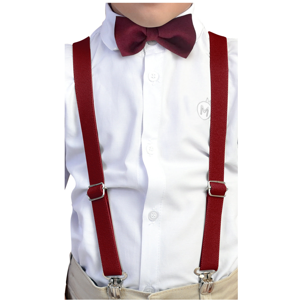 Kit Gravata Borboleta e Suspensório Infantil Tons Terrosos