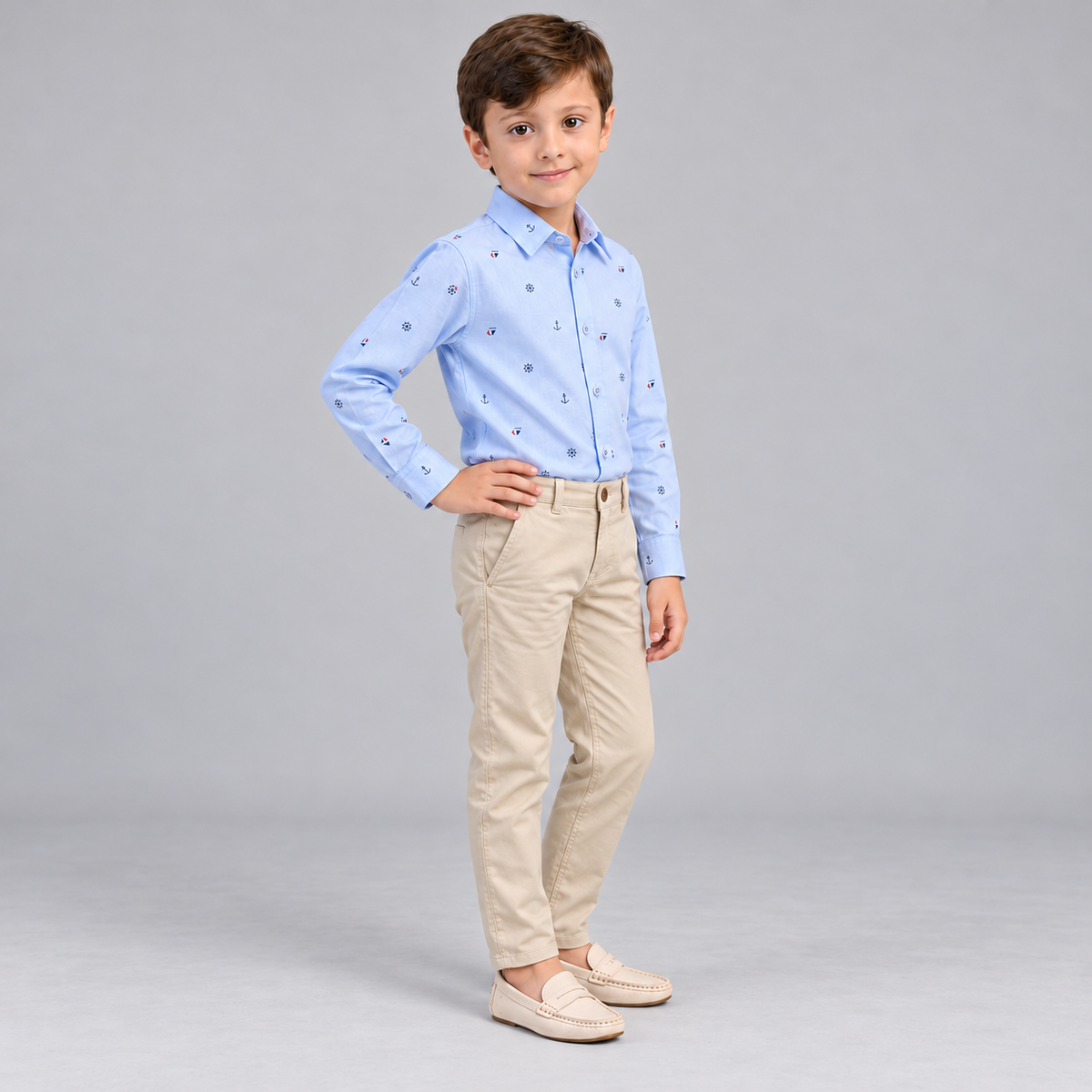 Camisa Masculina Sofisticada Âncora Infantil – foto 2