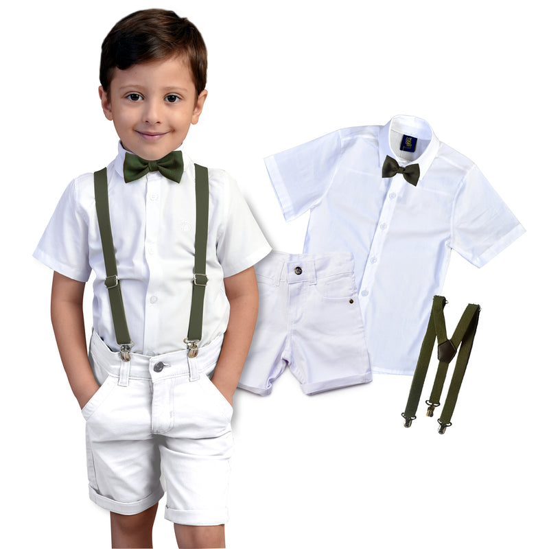 Roupa Infantil Social Menino - Bebê Batizado Festa - Casamento Verão