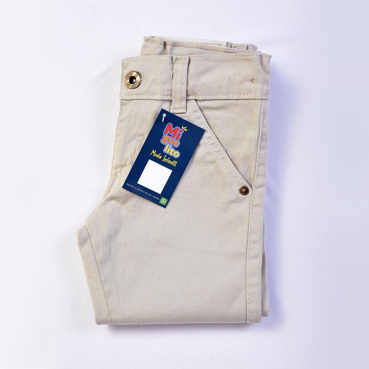 Kit Calça Sarja Infantil Bolso Faca Elastano + Gravata e Suspensório Ajustável (Atacado)