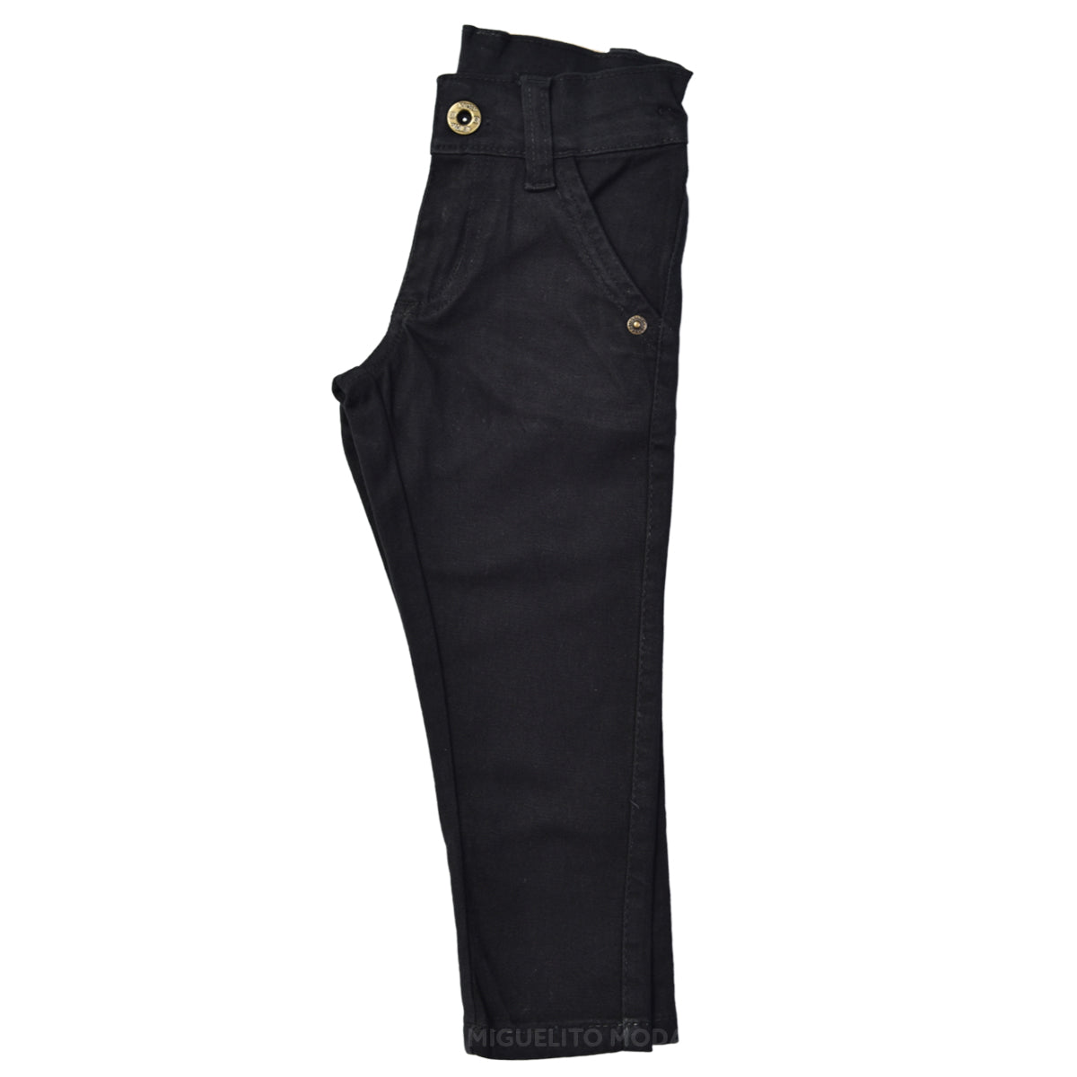 Kit Calça Sarja Infantil Bolso Faca Elastano + Gravata e Suspensório Ajustável (Atacado)