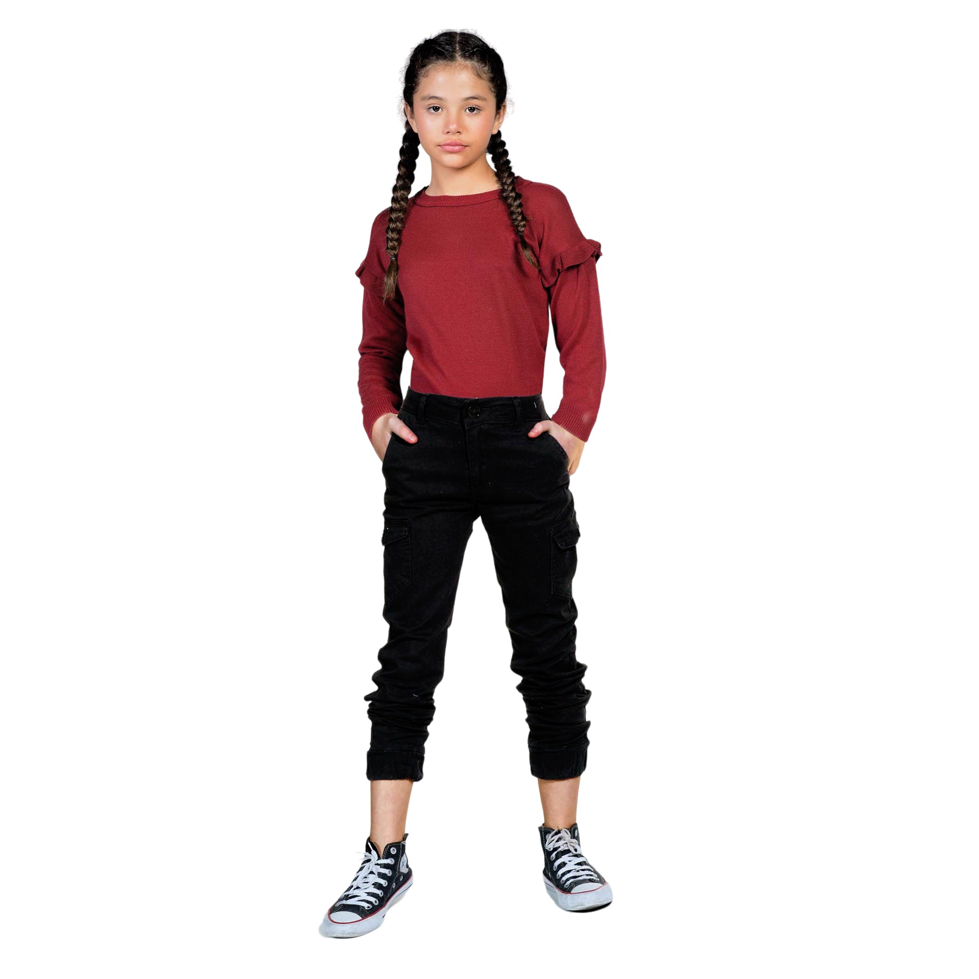 Calça Cargo Feminina Moda Juvenil Bolsos Prático Garota Teen Aventura & Estilo 10 ao 16 Anos