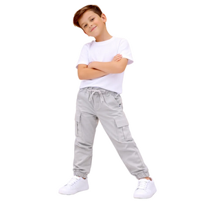 Calça Sarja Cargo Infantil Masculina - Estilo Streetwear Menino