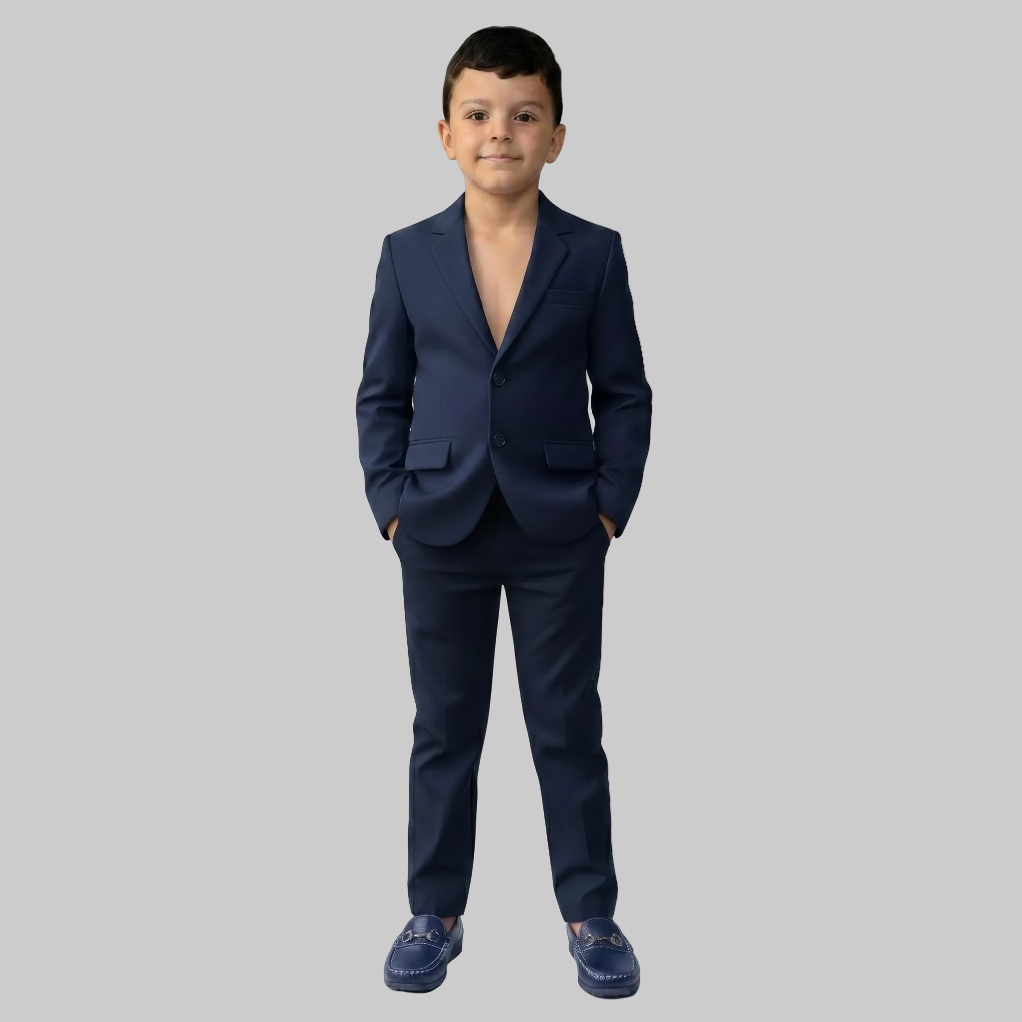 Terno Infantil Moderno Oxford – Blazer + Calça para Festas e Casamentos