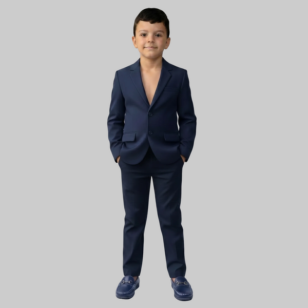 Terno Infantil Moderno Oxford – Blazer + Calça para Festas e Casamentos