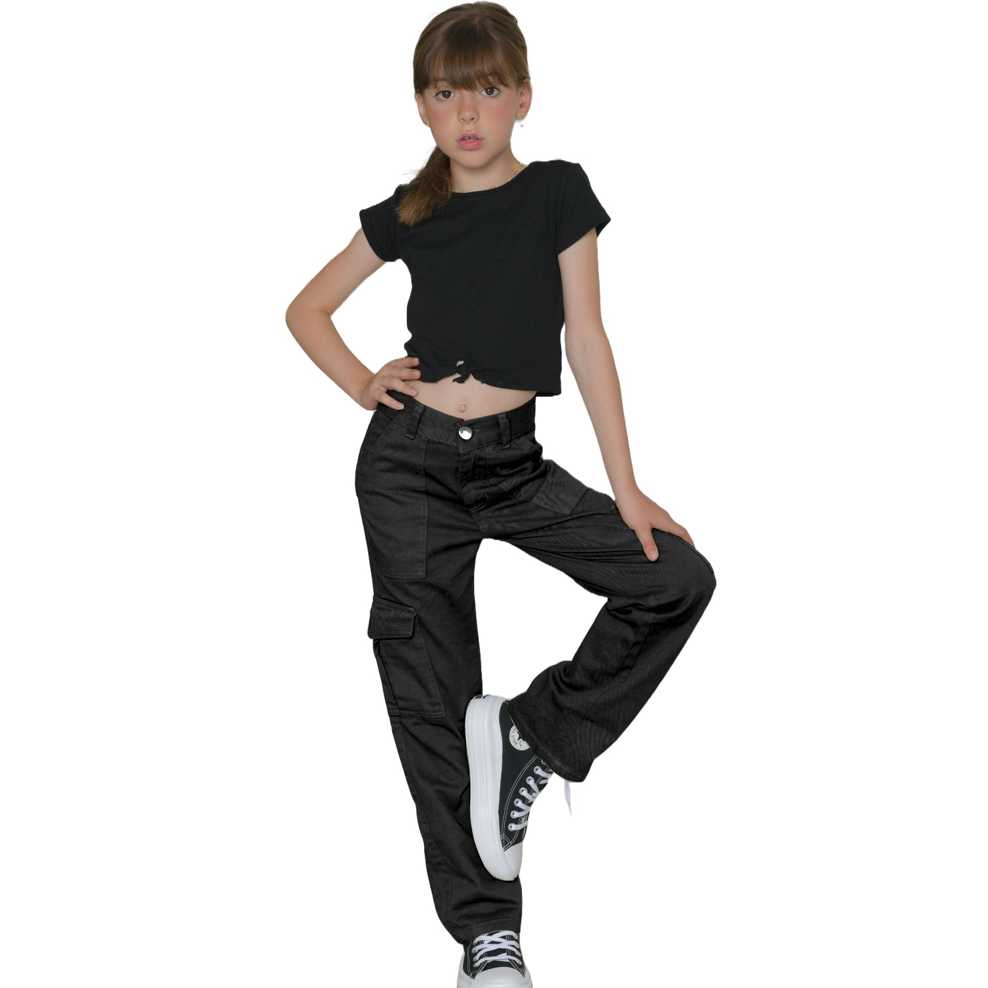 Calça Cargo Sarja Infantil Menina Garota Moderninhas Conrfot (Atacado)