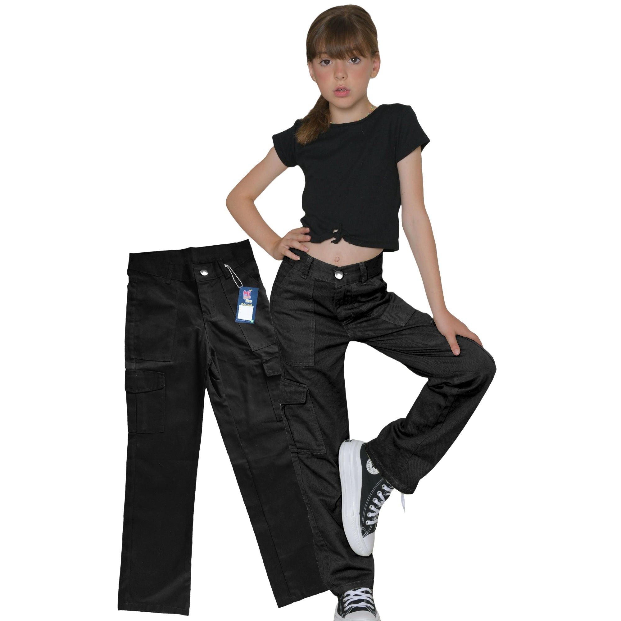 Calça Cargo Feminina Moda Juvenil Bolsos Prático Garota Teen Aventura & Estilo (Atacado)