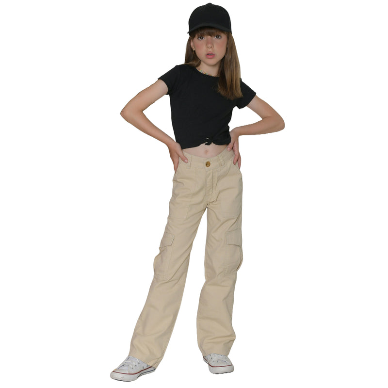 Calça Cargo Sarja Infantil Menina Garota Moderninhas Conrfot