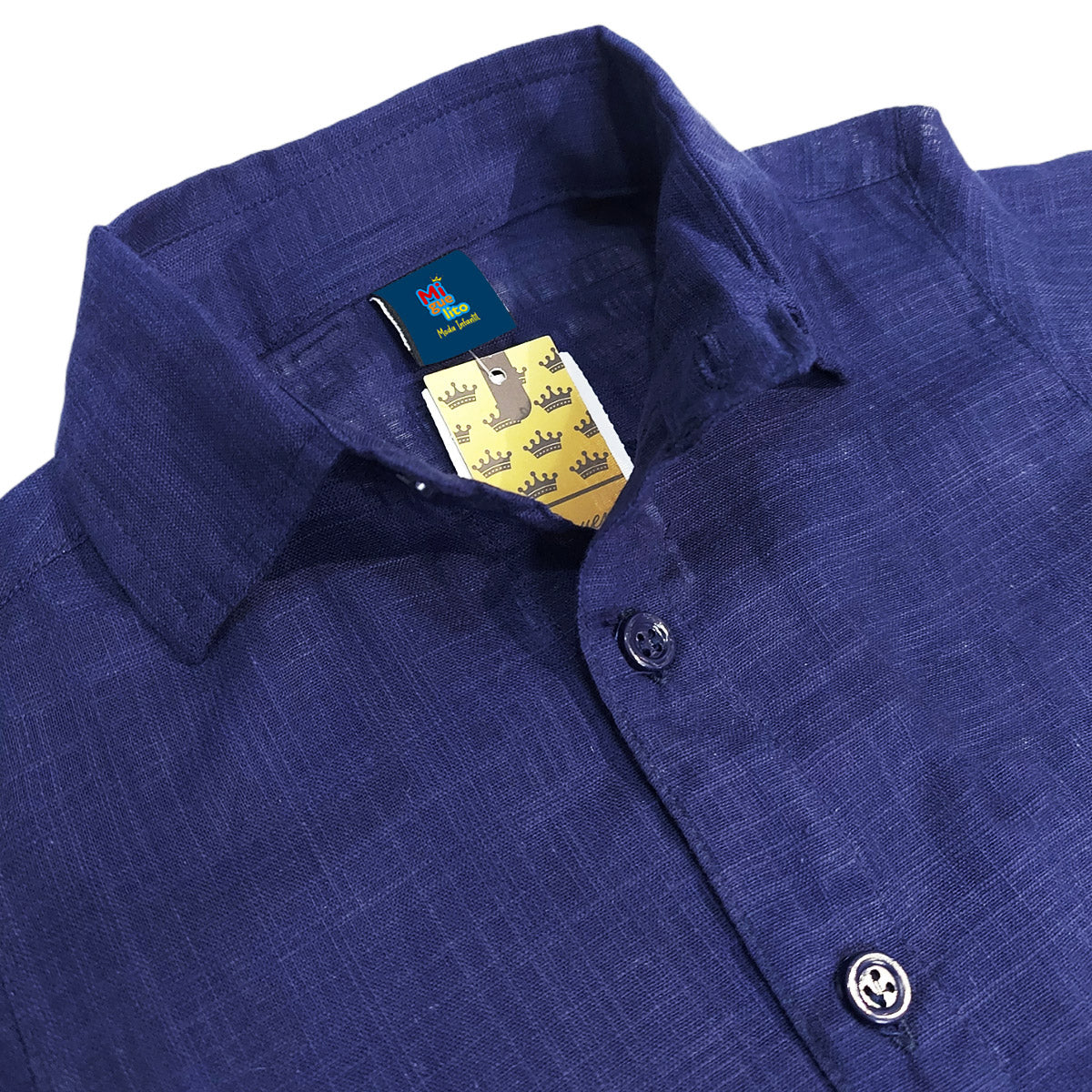 Conjunto Social 10 a 16 anos Azul Marinho Calça Infantil Bege Masculino (Atacado)