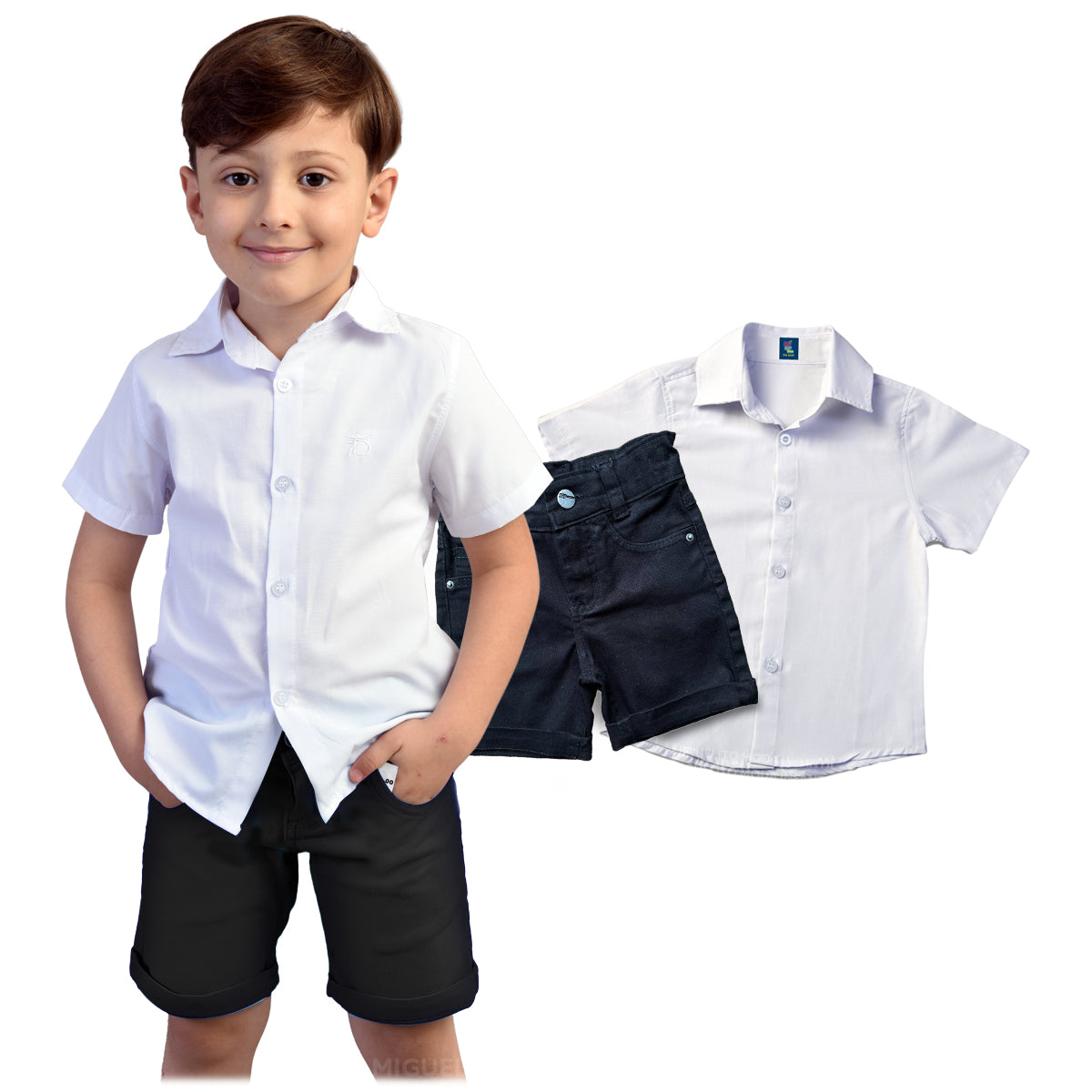 Kit Conjunto Verão - Roupa Social- Camisa e Bermuda 1 ao 8 anos (Atacado)