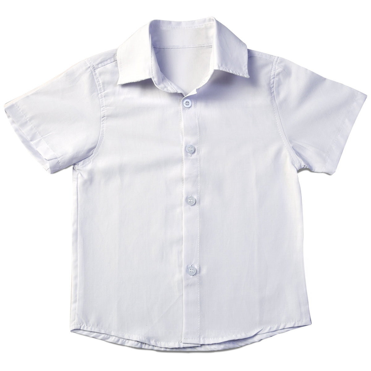Camisa Branca Social Infantil Manga Curta Algodão (Atacado)