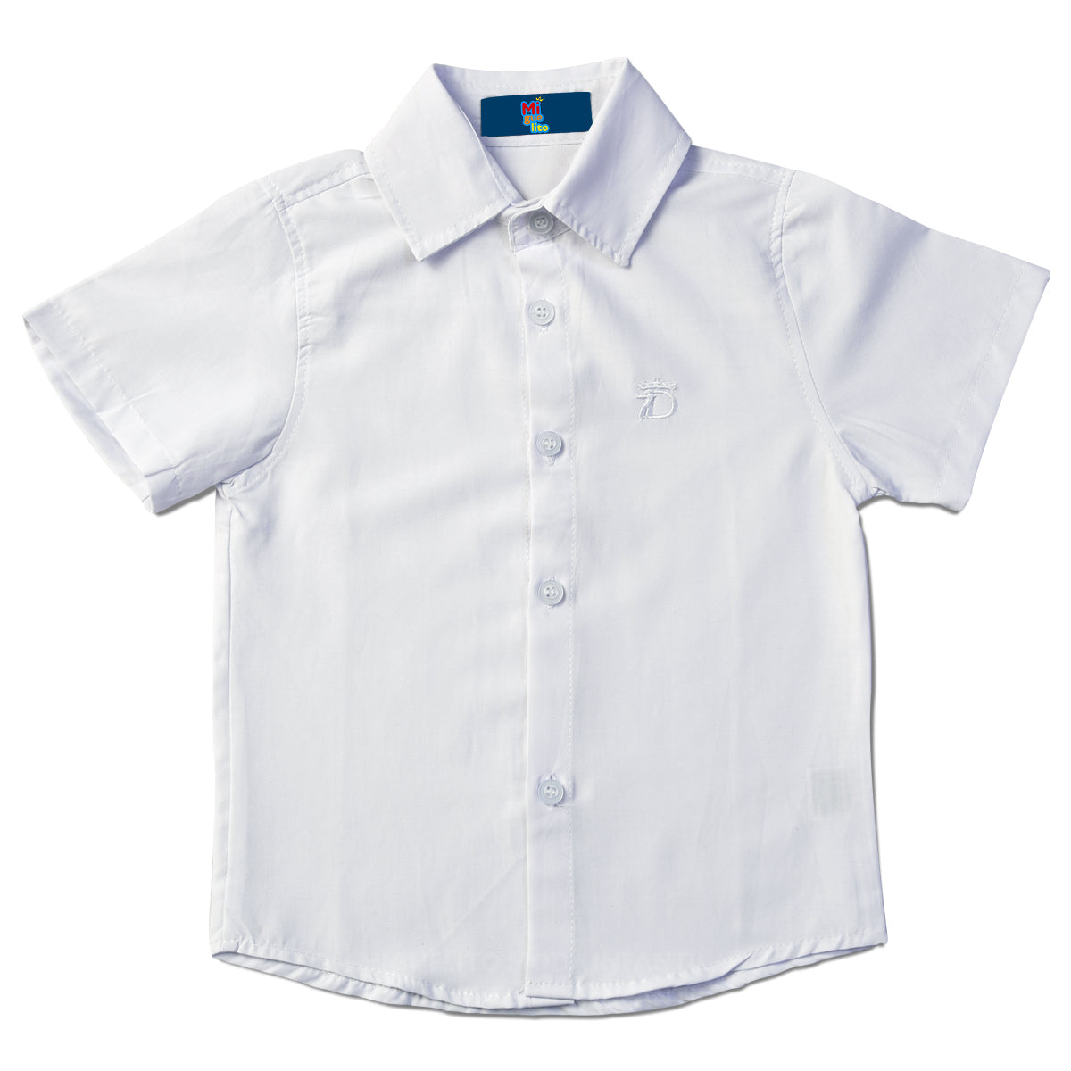 Camisa Branca Social Infantil Manga Curta Algodão (Atacado)