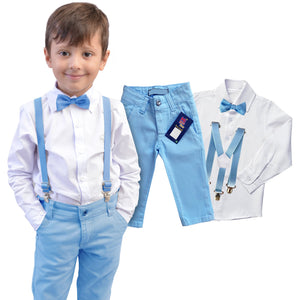 Conjunto Formatura Azul Bebê Manga Longa Infantil e Juvenil P ao 16 anos (Atacado)