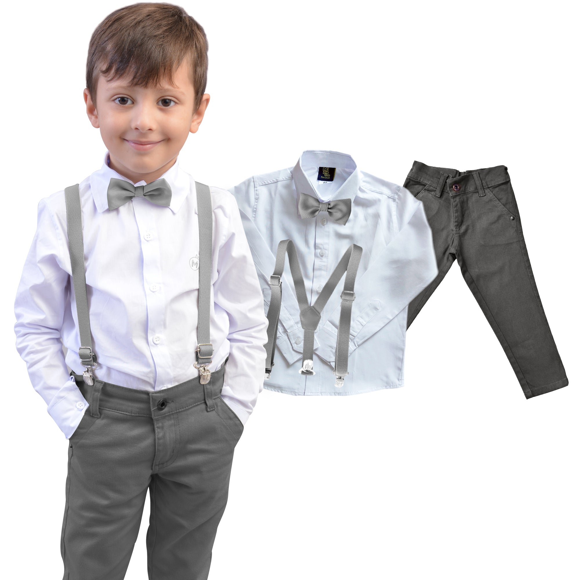 Conjunto Social 4 peças Chumbo 1 ao 16 anos (Atacado)