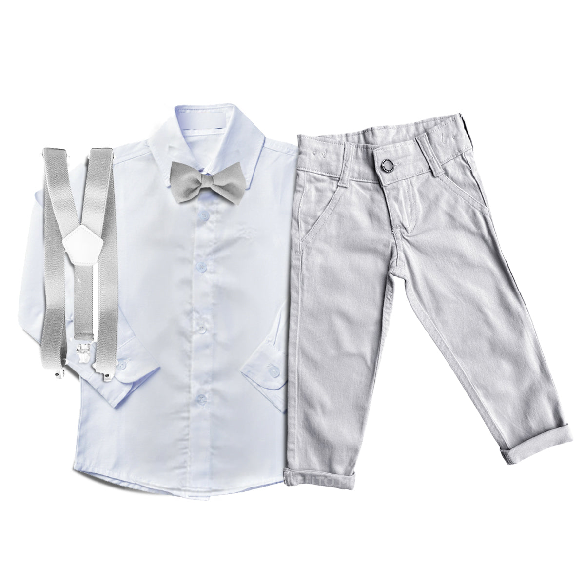 Conjunto Social 4 peças Chumbo 1 ao 16 anos (Atacado)