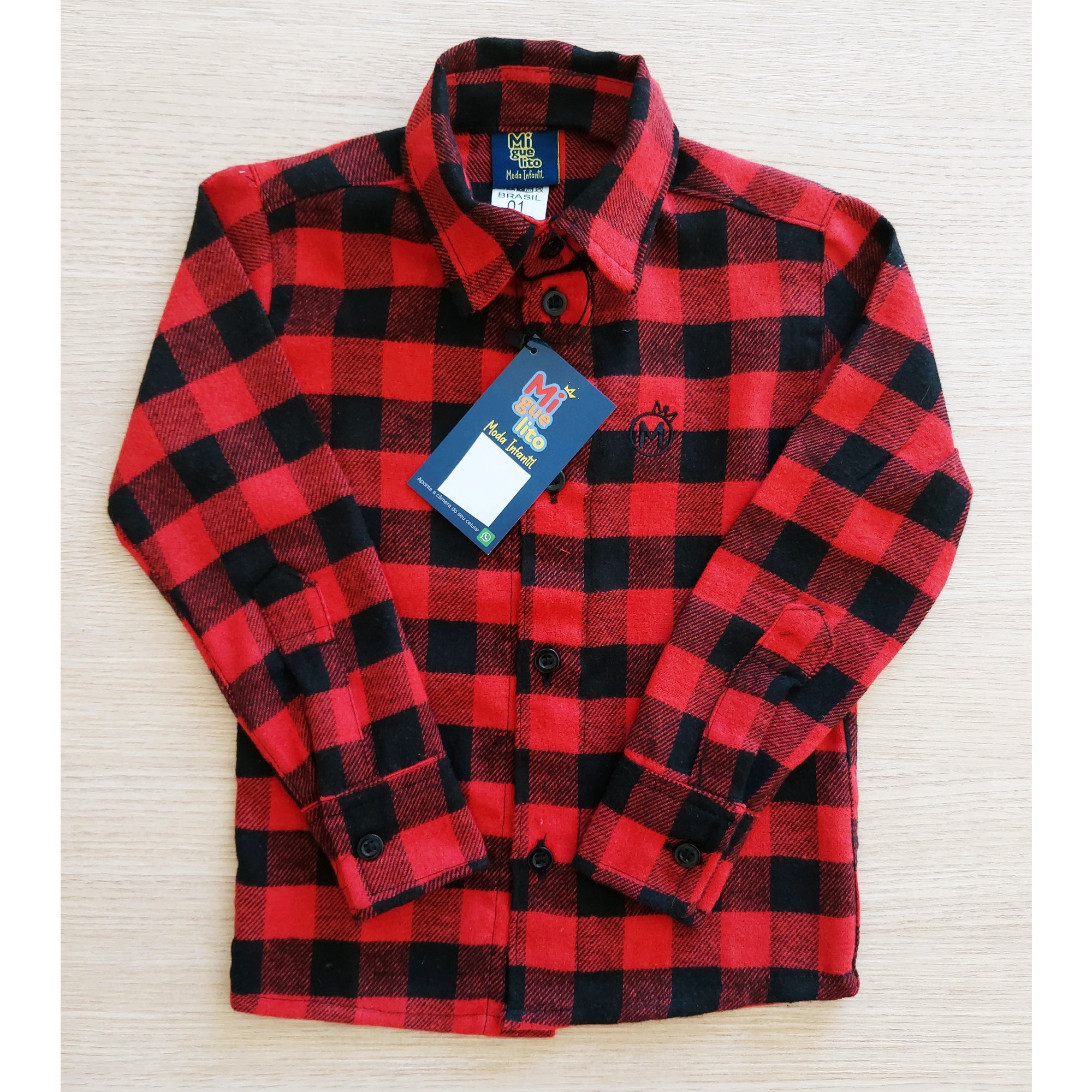 Camisa Xadrez bebê menino - Festa Junina Tam. PMG e 1 ao 10 anos (Atacado)