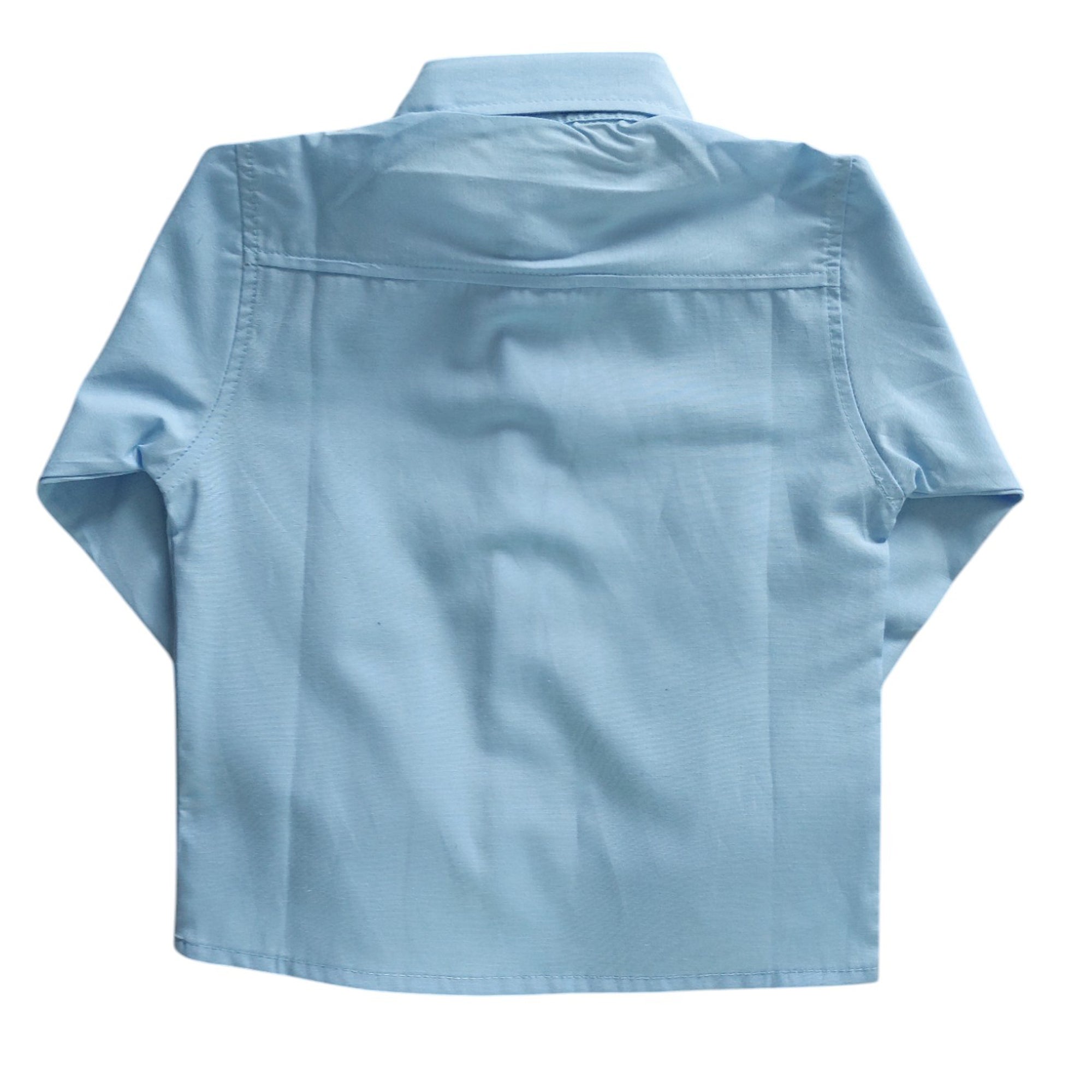 Conjunto Com Suspensório e Camisa Manga Longa Azul Bebê