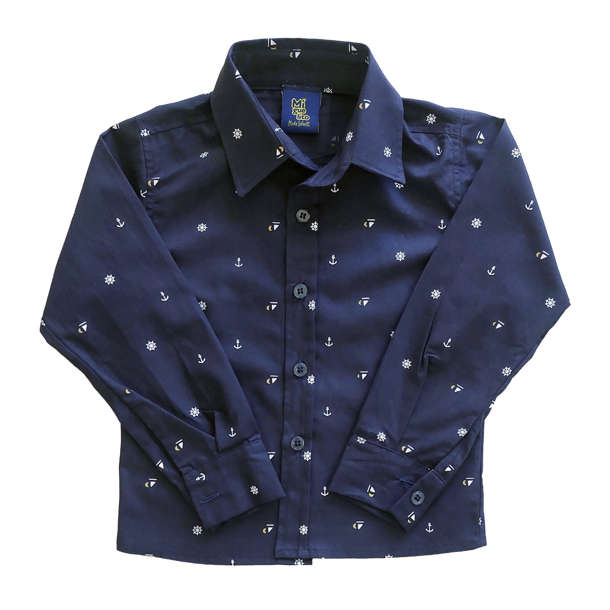 Camisa Masculina Sofisticada Âncora  2 ao 10 anos
