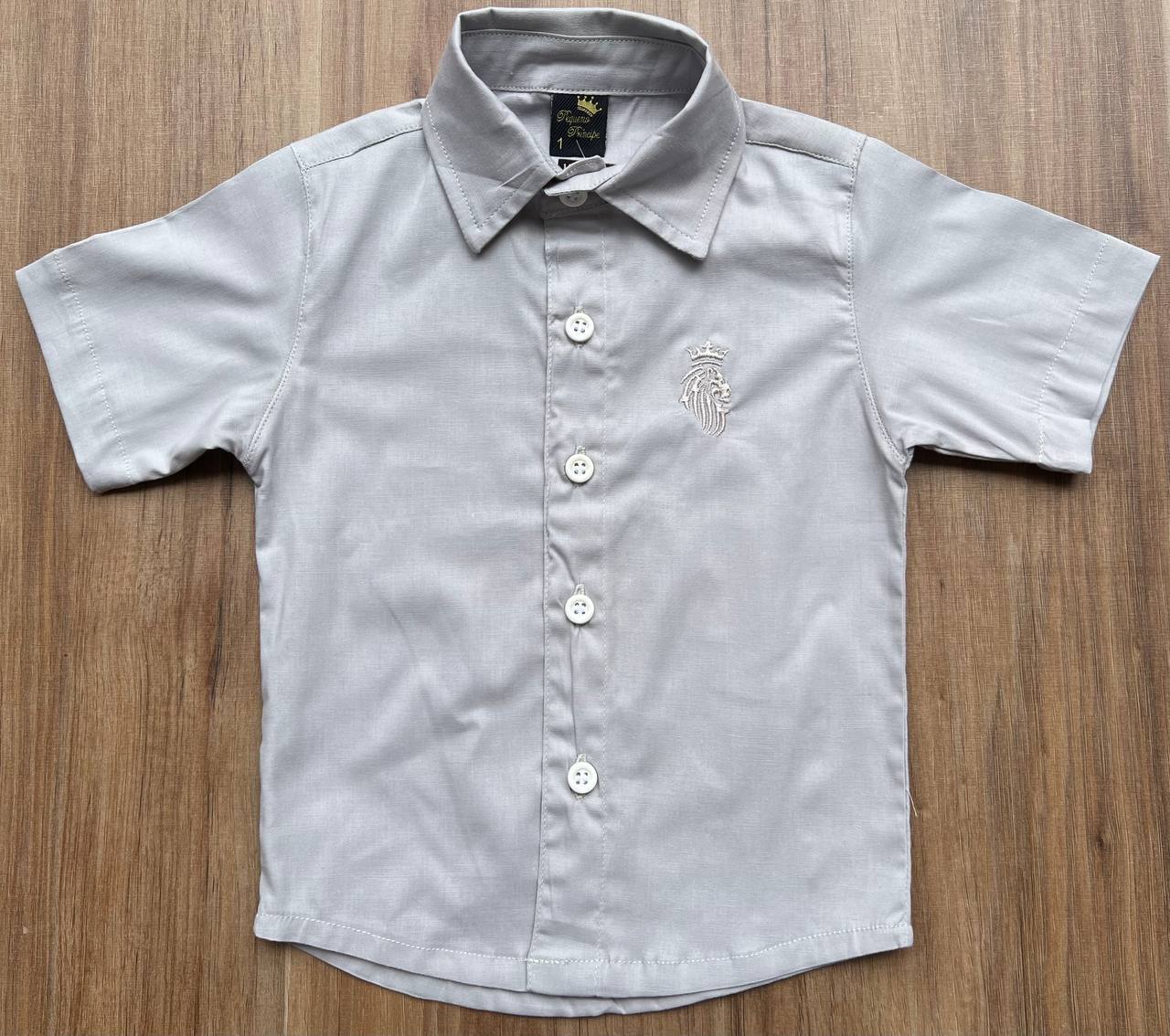 Camisa Social infantil Manga Curta Batizado Varias cores P ao 8 anos (Atacado)