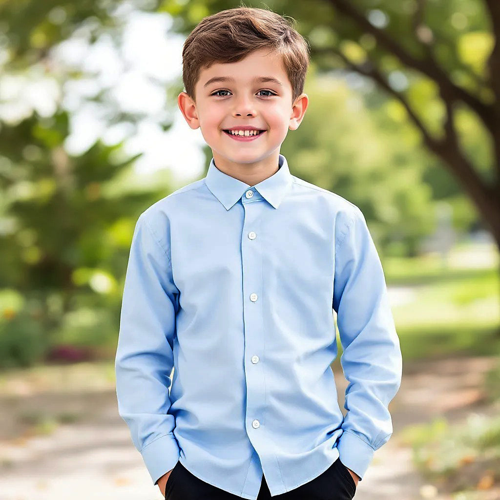 Camisa Social infantil cores Manga Longa Batizado casamento