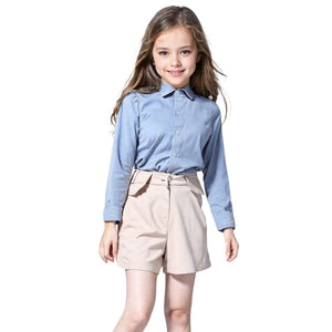Camisa Social Feminina Kids Blogueirinha Manga Longa Varias cores 1 a 8 anos (Atacado)