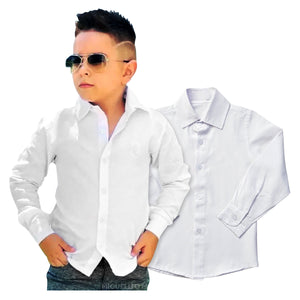 Camisa Infantil Social Manga Longa Batizado Casamento P ao 8 anos (Atacado)