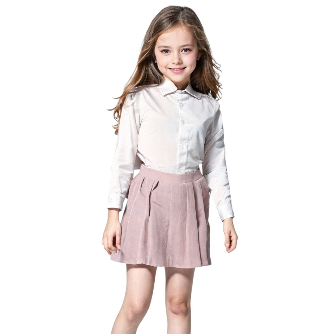 Camisa Social Feminina Kids Blogueirinha Manga Longa Varias cores 1 a 8 anos (Atacado)