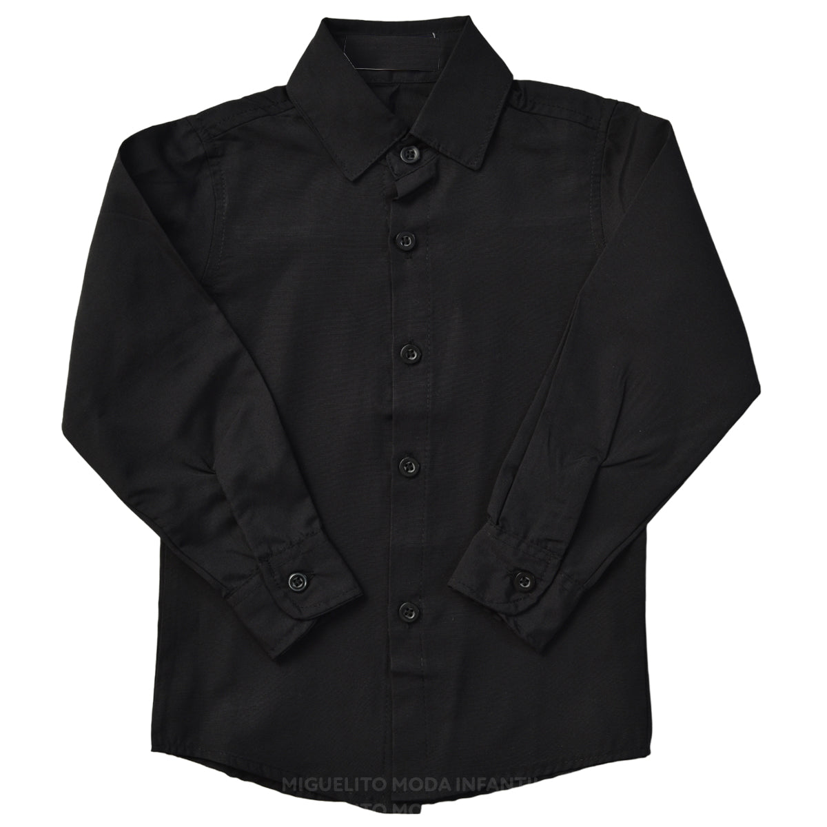 Conjunto Com Suspensório e Camisa Manga Longa Preta