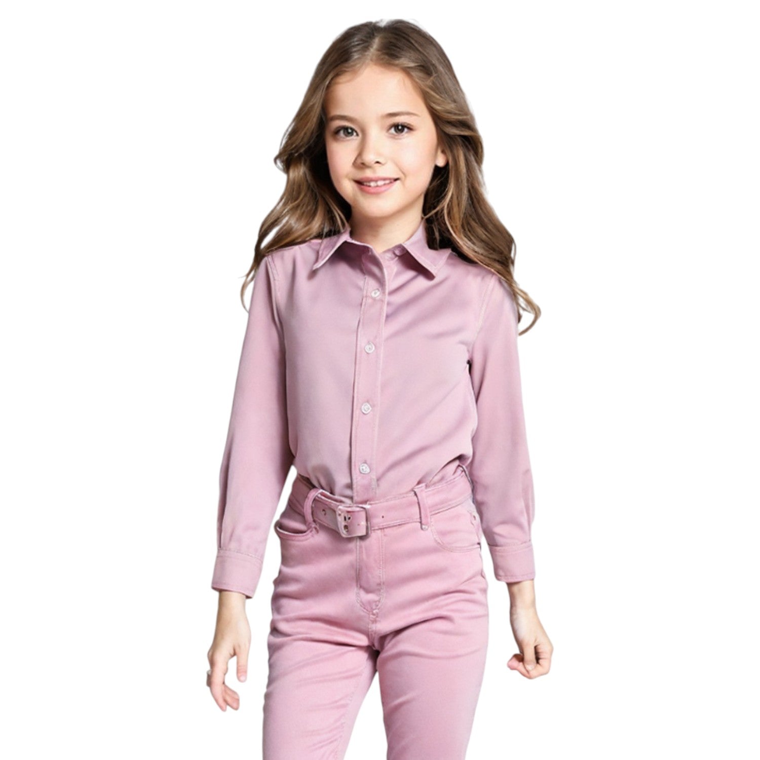 Camisa Social Feminina Kids Blogueirinha Manga Longa Varias cores 1 a 8 anos (Atacado)