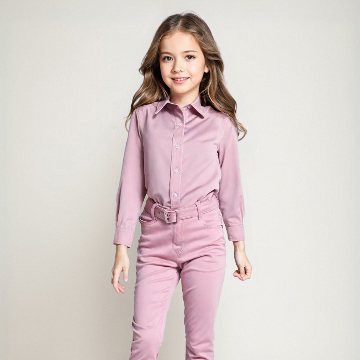 Camisa Social Feminina Kids Blogueirinhas Manga Longa