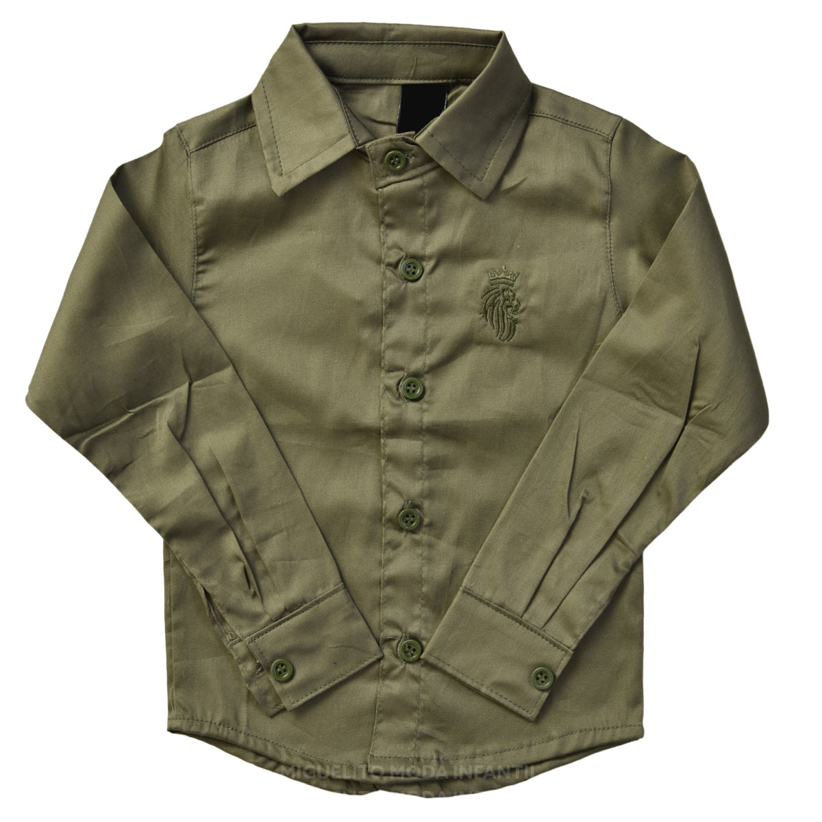 Kit 2 Peças Camisa e Calça Para Festa Verde Musgo com Branco 1 ao 8 anos (Atacado)