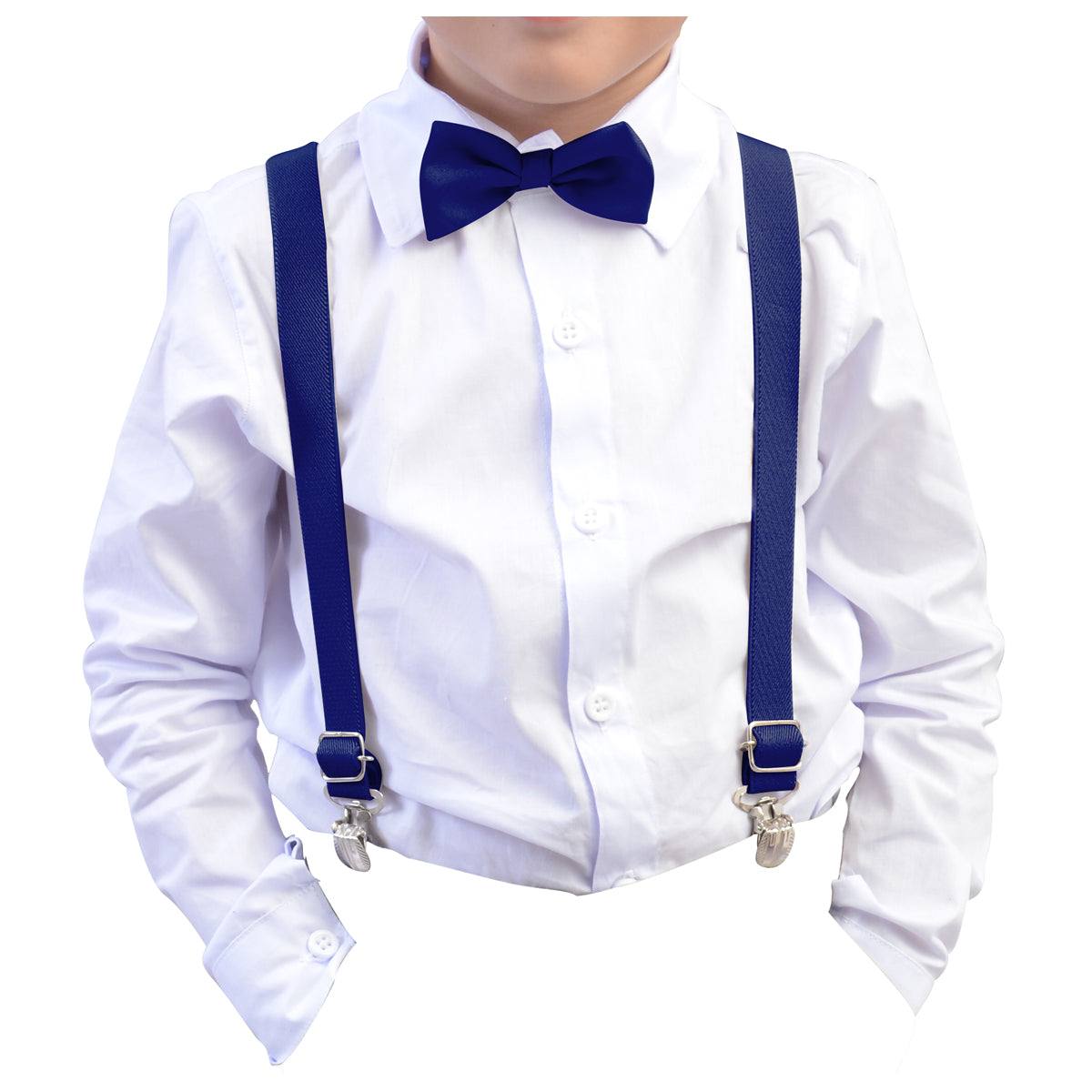 Kit Camisa Manga Longa Branca e Kit Suspensório e Gravata Infantil Diversas cores (Atacado)