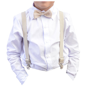 Kit Camisa Manga Longa Branca e Kit Suspensório e Gravata Infantil Diversas cores (Atacado)