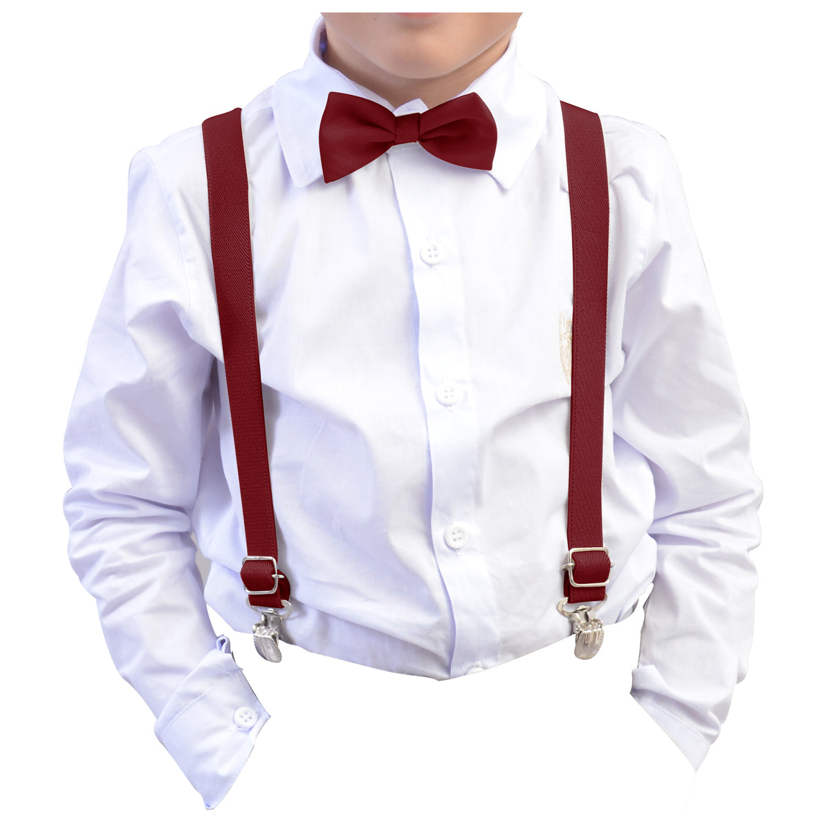 Kit Camisa Manga Longa Branca e Kit Suspensório e Gravata Infantil Diversas cores (Atacado)