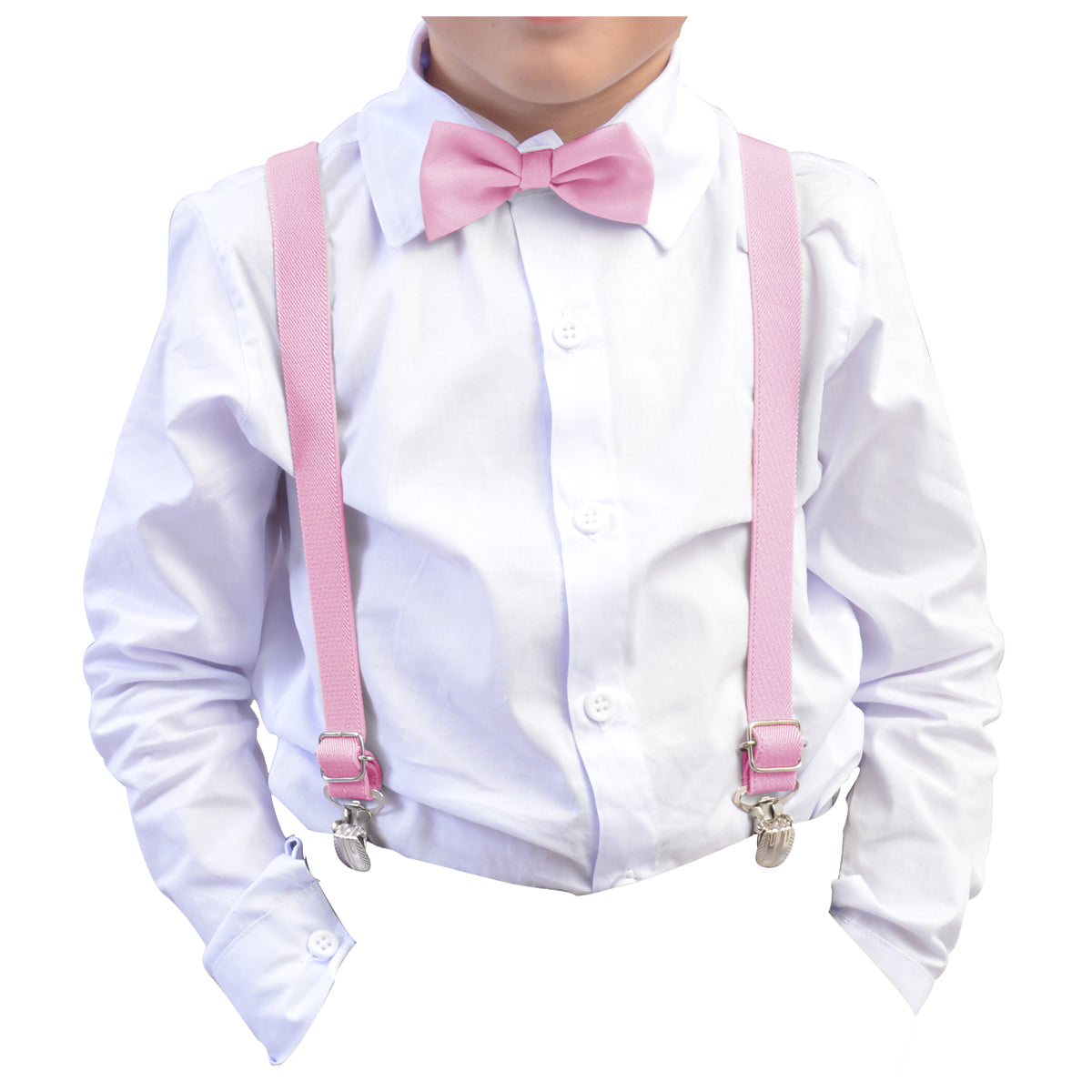 Kit Camisa Manga Longa Branca e Kit Suspensório e Gravata Infantil Diversas cores (Atacado)