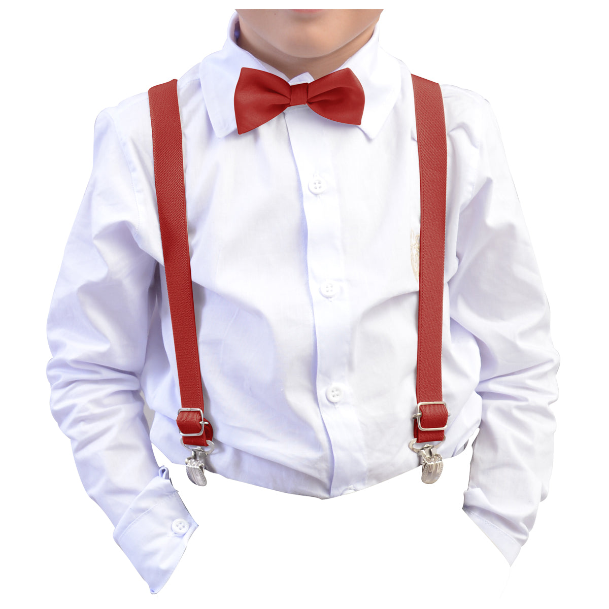 Kit Camisa Branca De Manga Longa E Kit Gravata Suspensório Diversas Cores (Atacado)