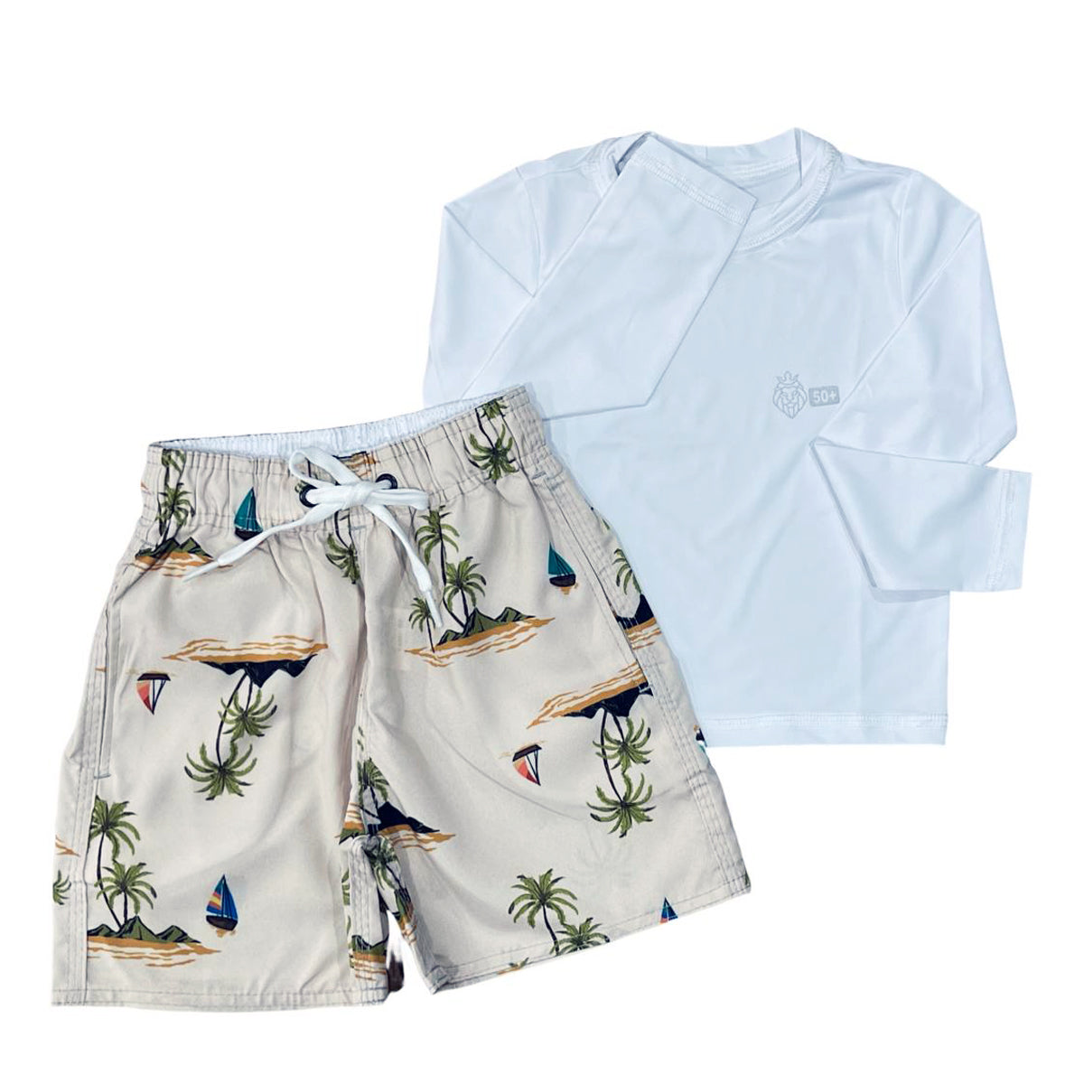 Conjunto Verão Infantil Moda Praia Piscina Proteção Uv50+ (Atacado)