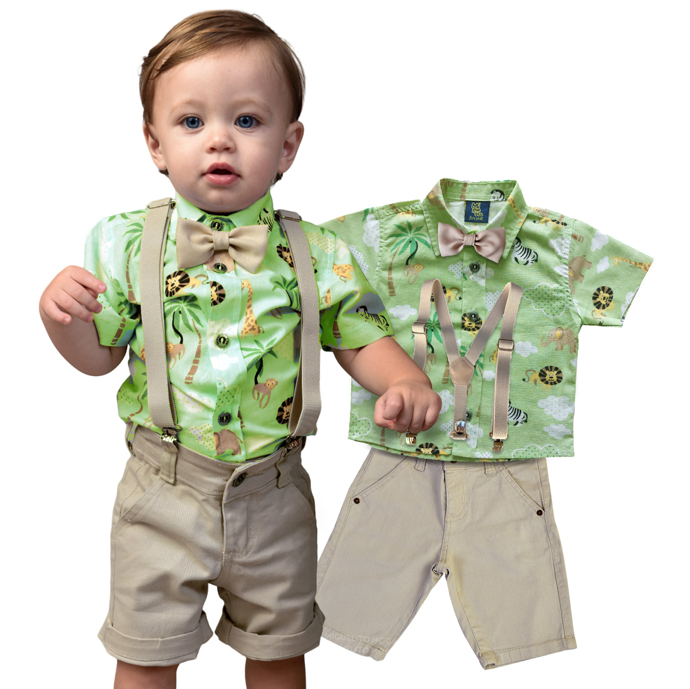 Roupa Festa Infantil Safari Arca De Noé Bege Rei Leão Bebê