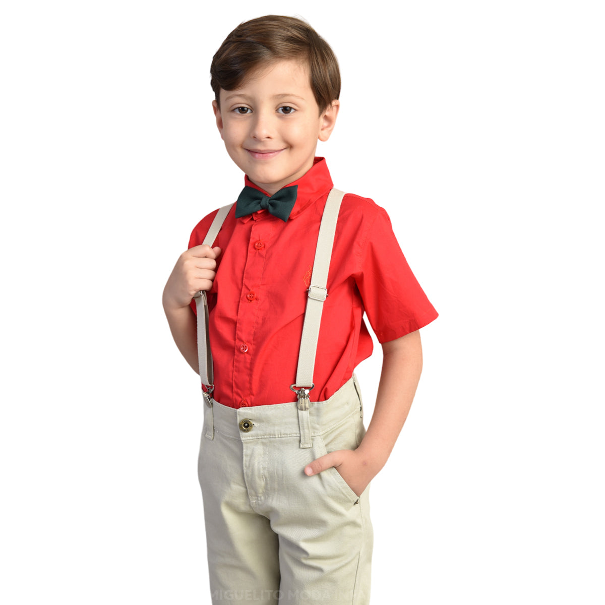 Conjunto Natal Menino Infantil bebê - Camisa Bermuda Gravata (Atacado)