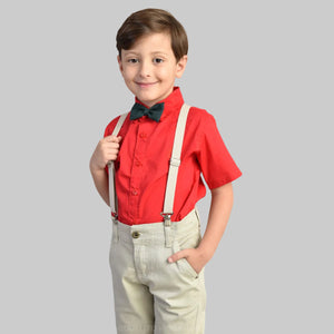Kit Social Natal Menino Festa Ano Novo - Camisa Bermuda Gravata