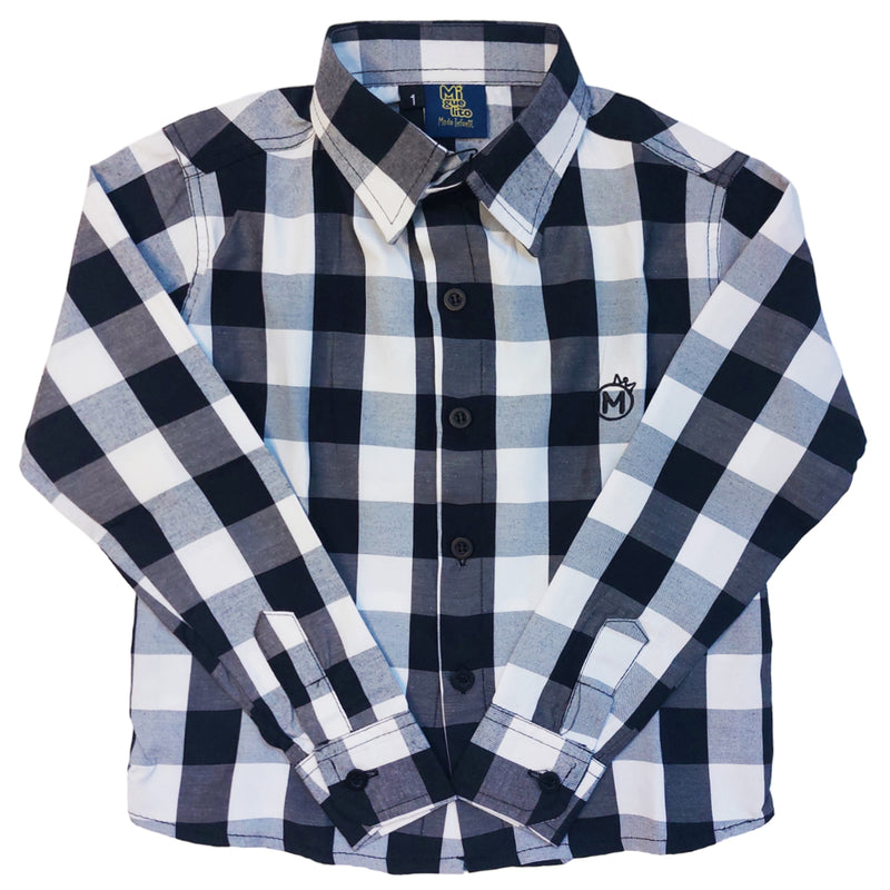 Camisa Infantil Típica Xadrez - Azul