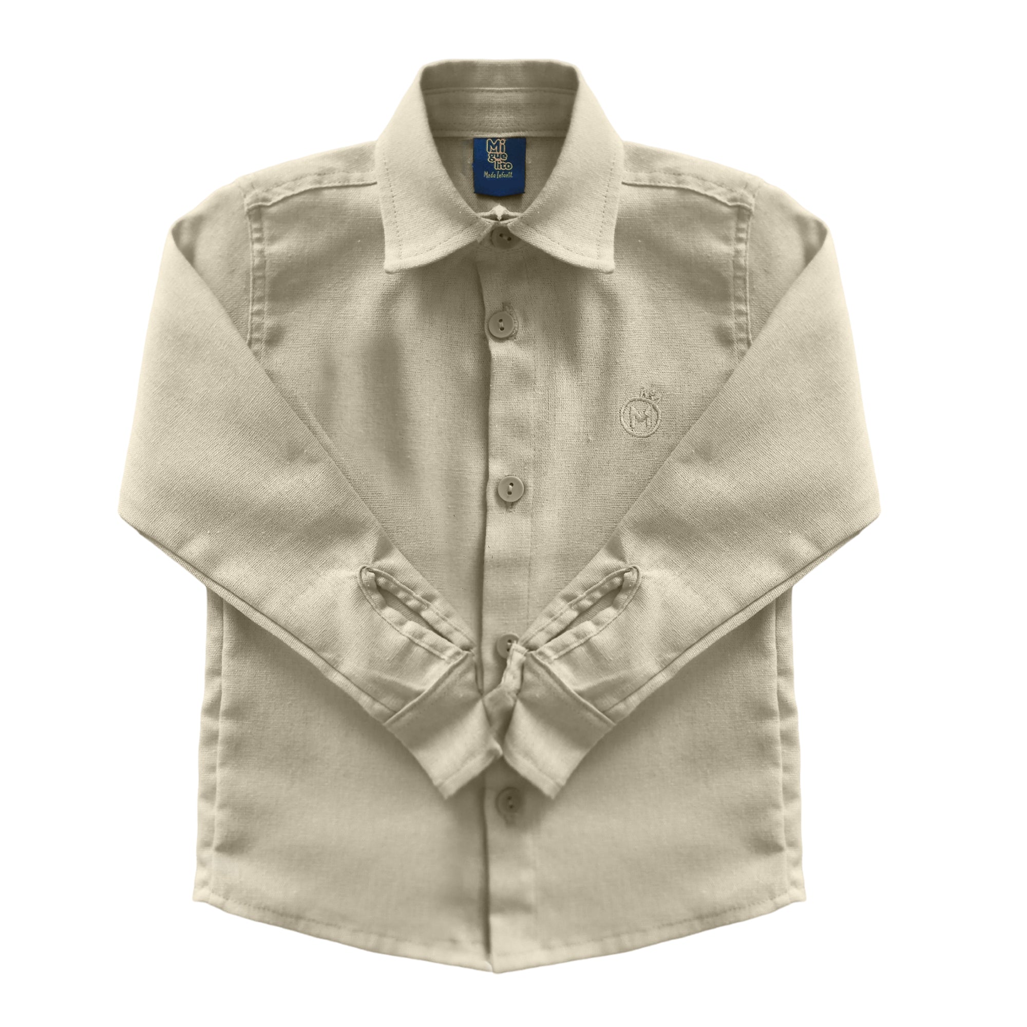 Camisa Linho Infantil Manga Longa Premium Menino Social 2 ao 8 anos