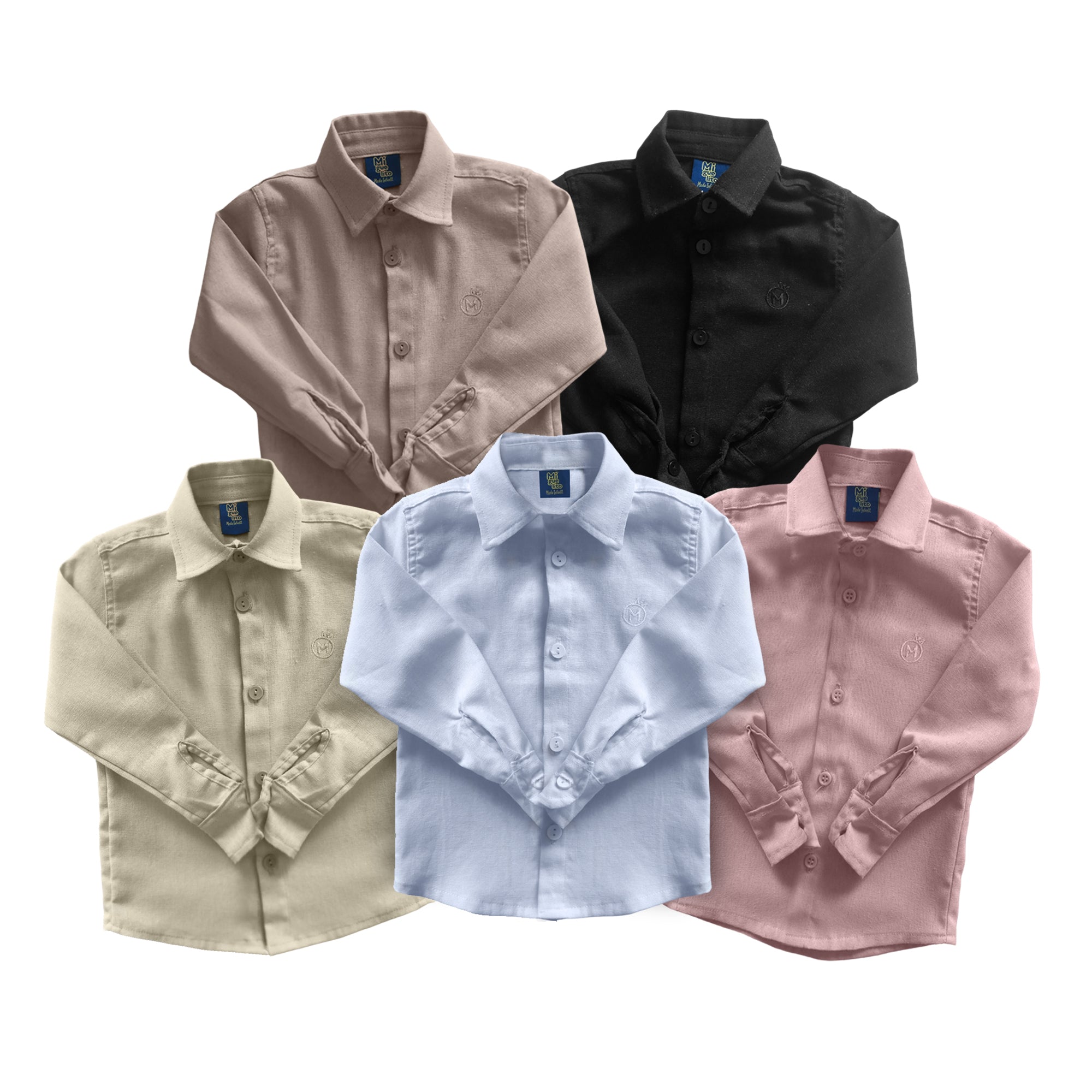 Camisa Linho Infantil Manga Longa Premium Menino Social 2 ao 8 anos