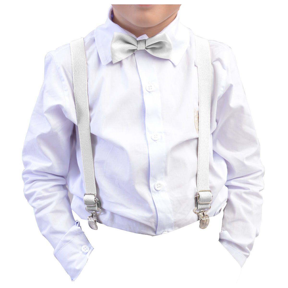 Kit Camisa Branca De Manga Longa E Kit Gravata Suspensório Diversas Cores (Atacado)